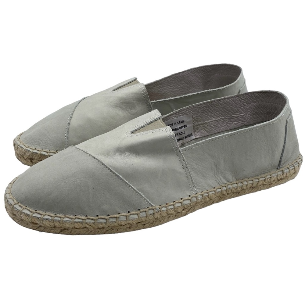 Sesto Meucci Womens Slip On Shoes Light Mint Green Leather Casual Espadrille 8